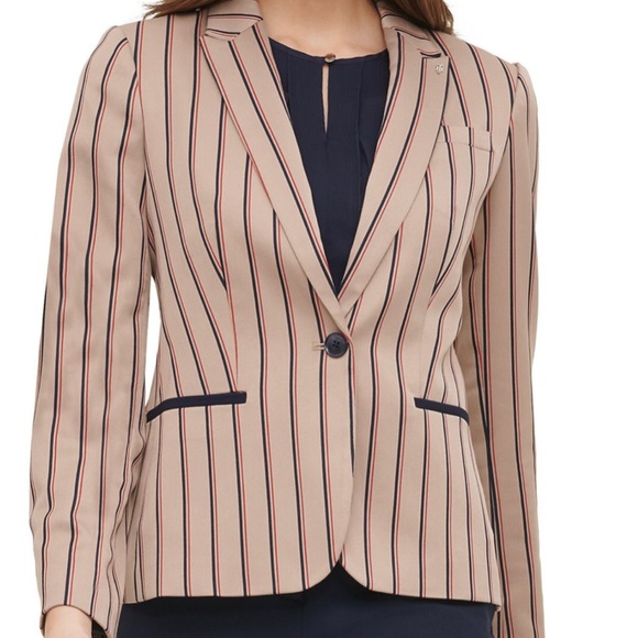 Tommy Hilfiger Jackets & Blazers - Tommy Hilfiger One Button Striped Woven Blazer NWOT